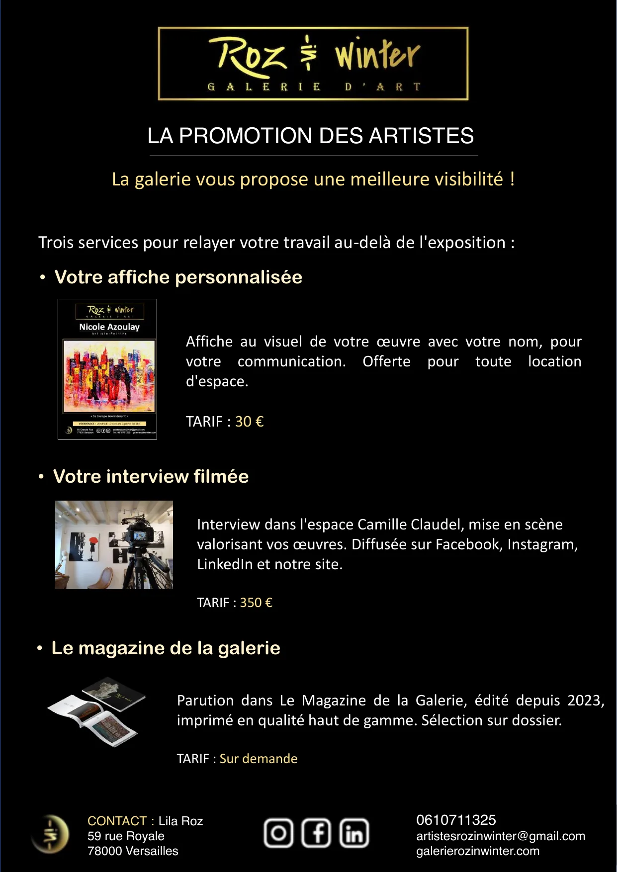 Planche 3 : la promotion des artistes, affiche, interview filmée et magazine