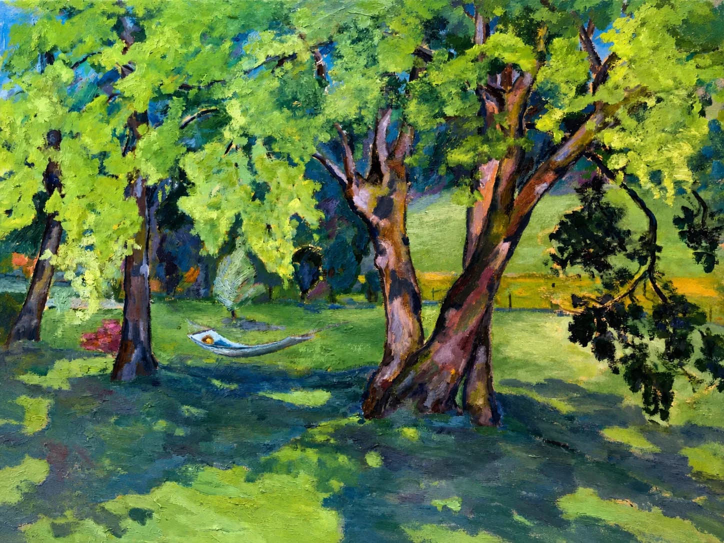 Le repos sous les arbres, Холст, масло, автор Anny Duperey
