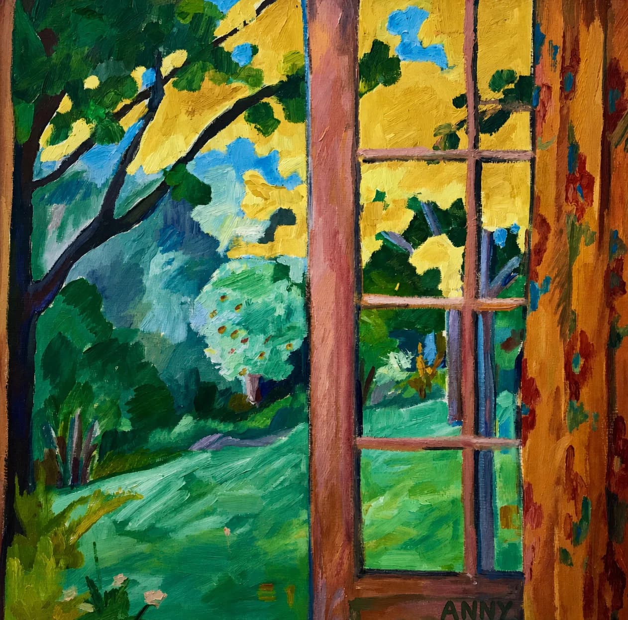Offene Tür zum Garten