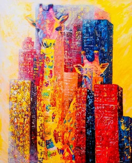 Cou de Girafe, Acrylic on canvas, palette knife, by Nicole Azoulay