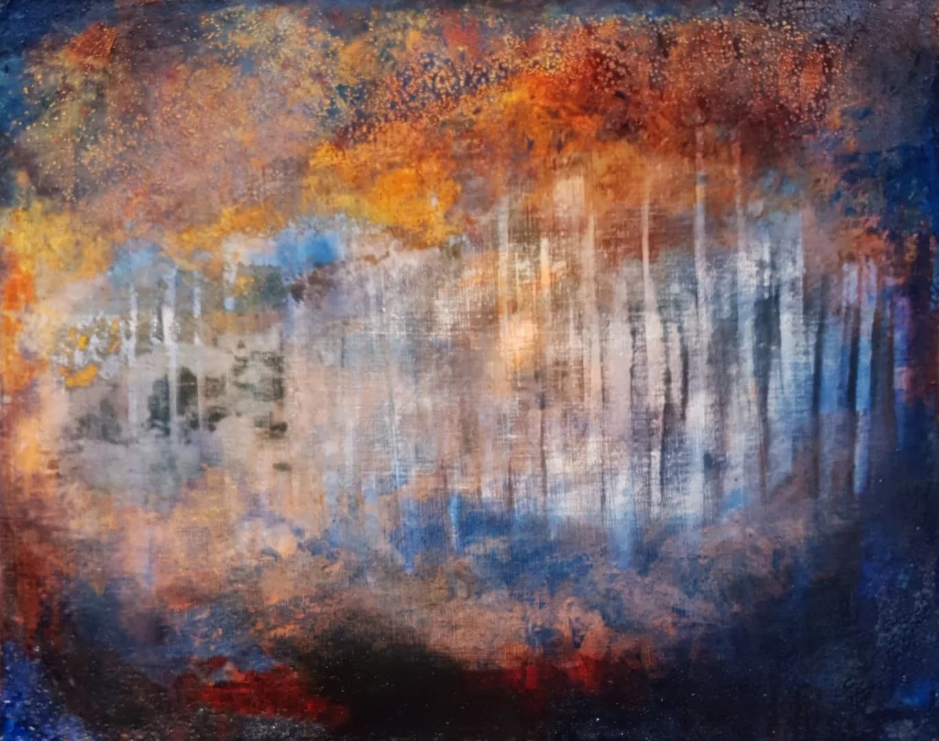 Château perdu, Oil and ink on canvas, by Dominique Meunier