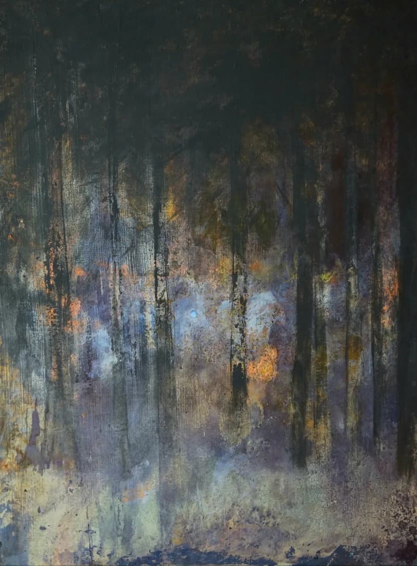 Voile de Brume, Acrylic and ink on canvas, by Dominique Meunier