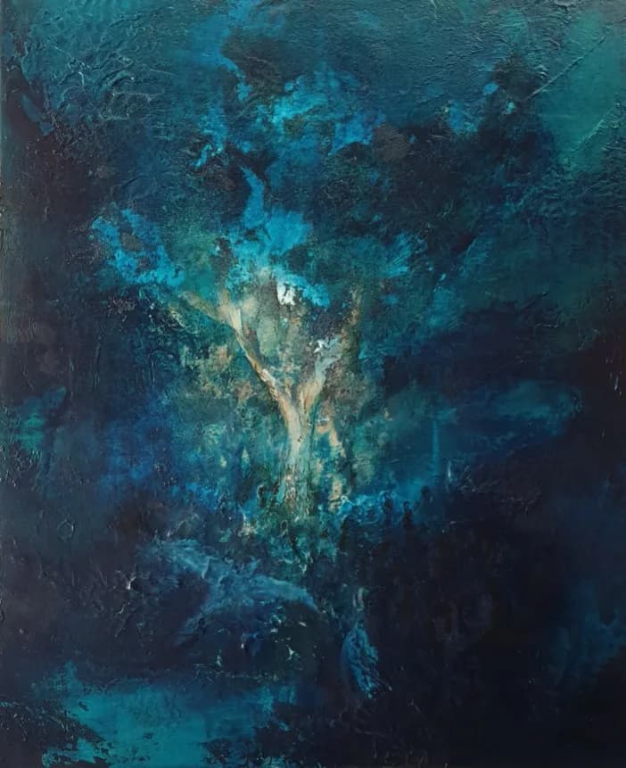 Kamis, Acrylic and ink on canvas, by Dominique Meunier