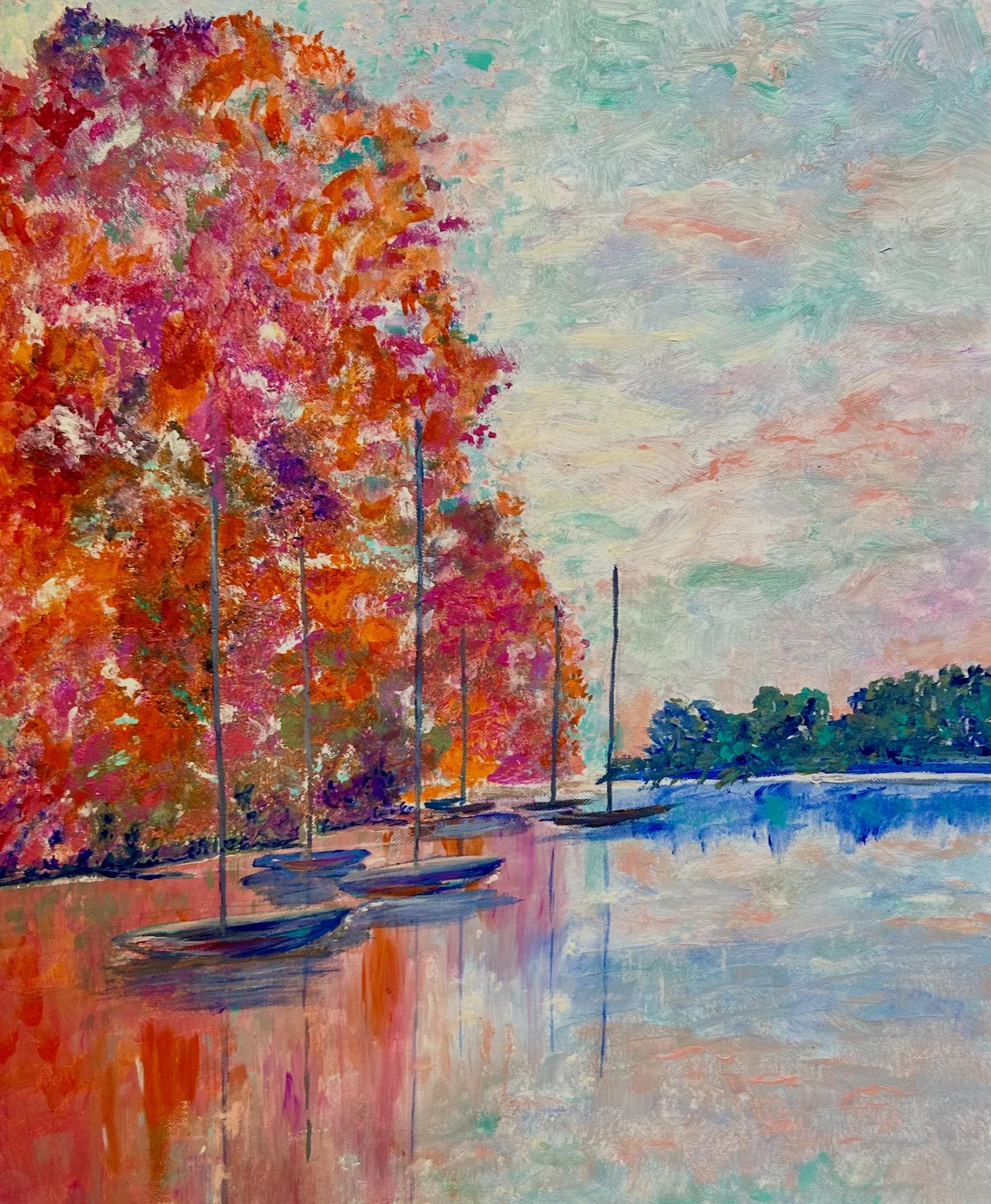 Rives des couleurs، أكريليك، من إبداع Dominique Ferrante