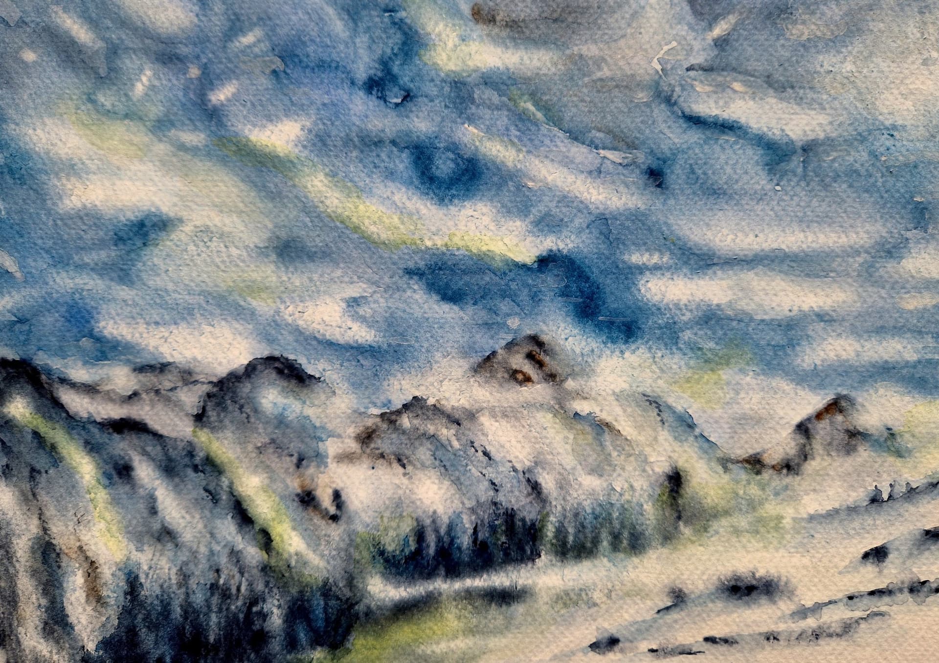 Vertige d'opale, Watercolour, by Marie-Noëlle Poli-Tirana