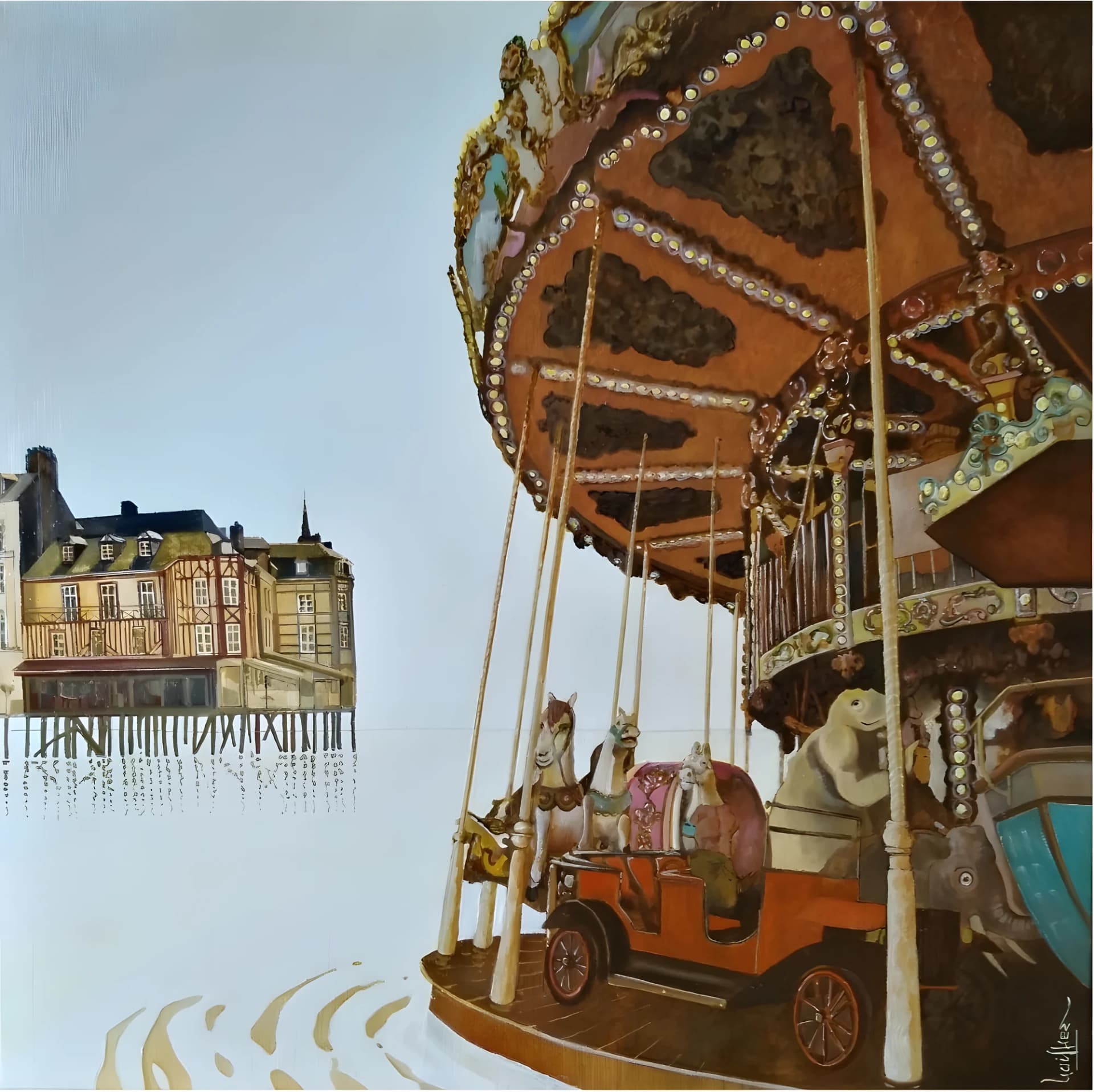 Honfleur 2223, Öl auf Leinwand, von Guilhem Barthon