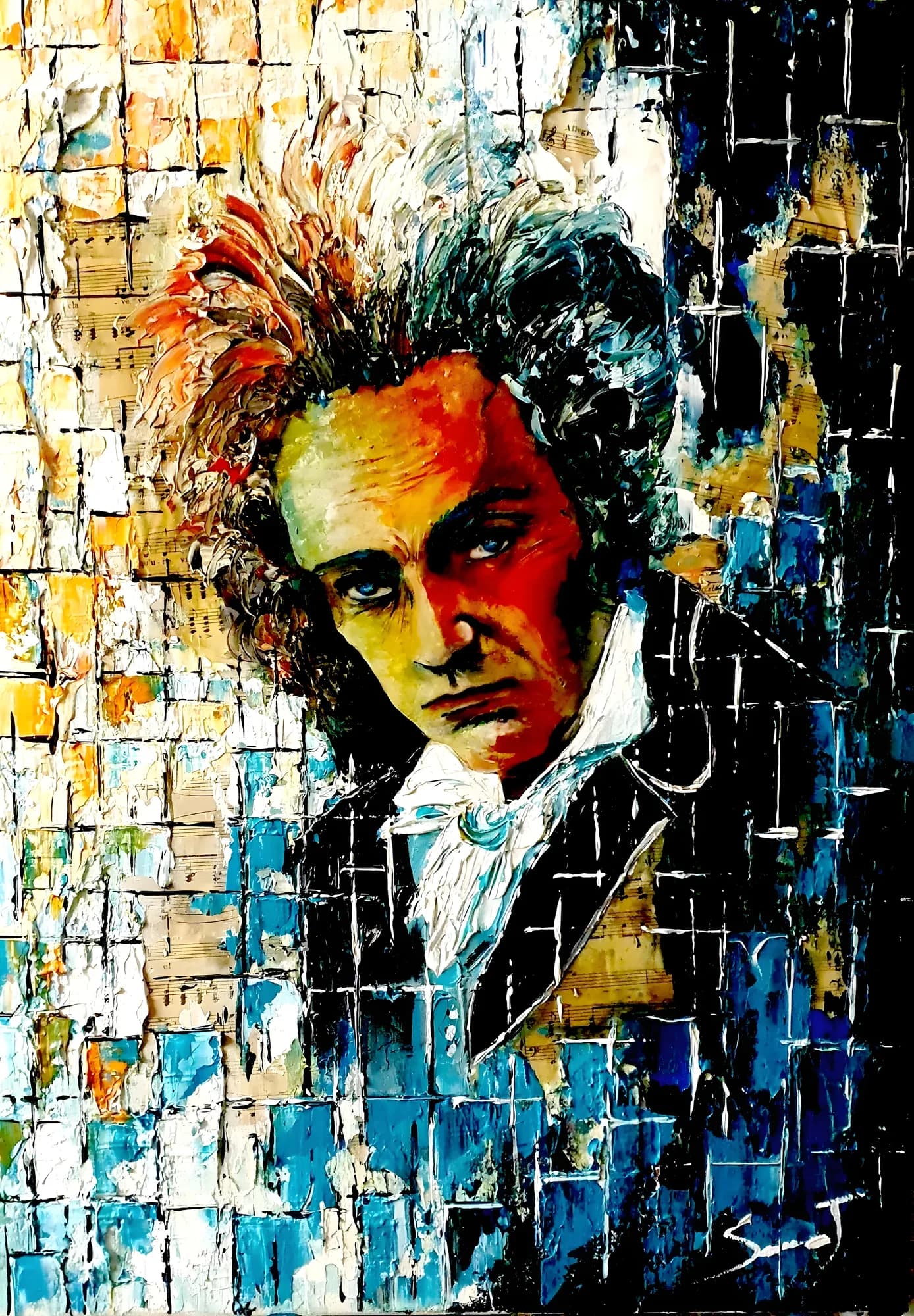 Beethoven، زيت على قماش، من إبداع Joseph Saverino