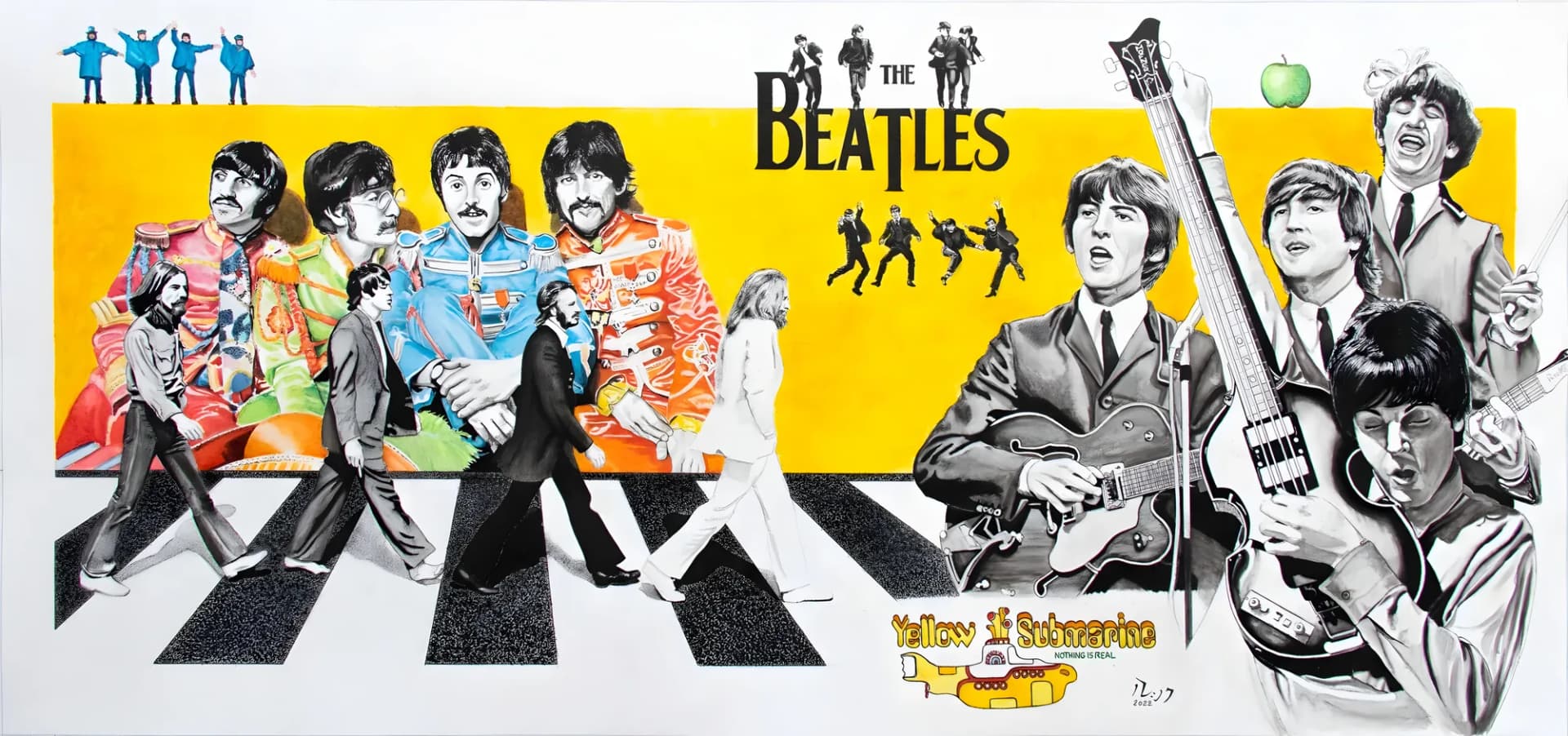 Beatles, Ink, by Luc Brun Perasso